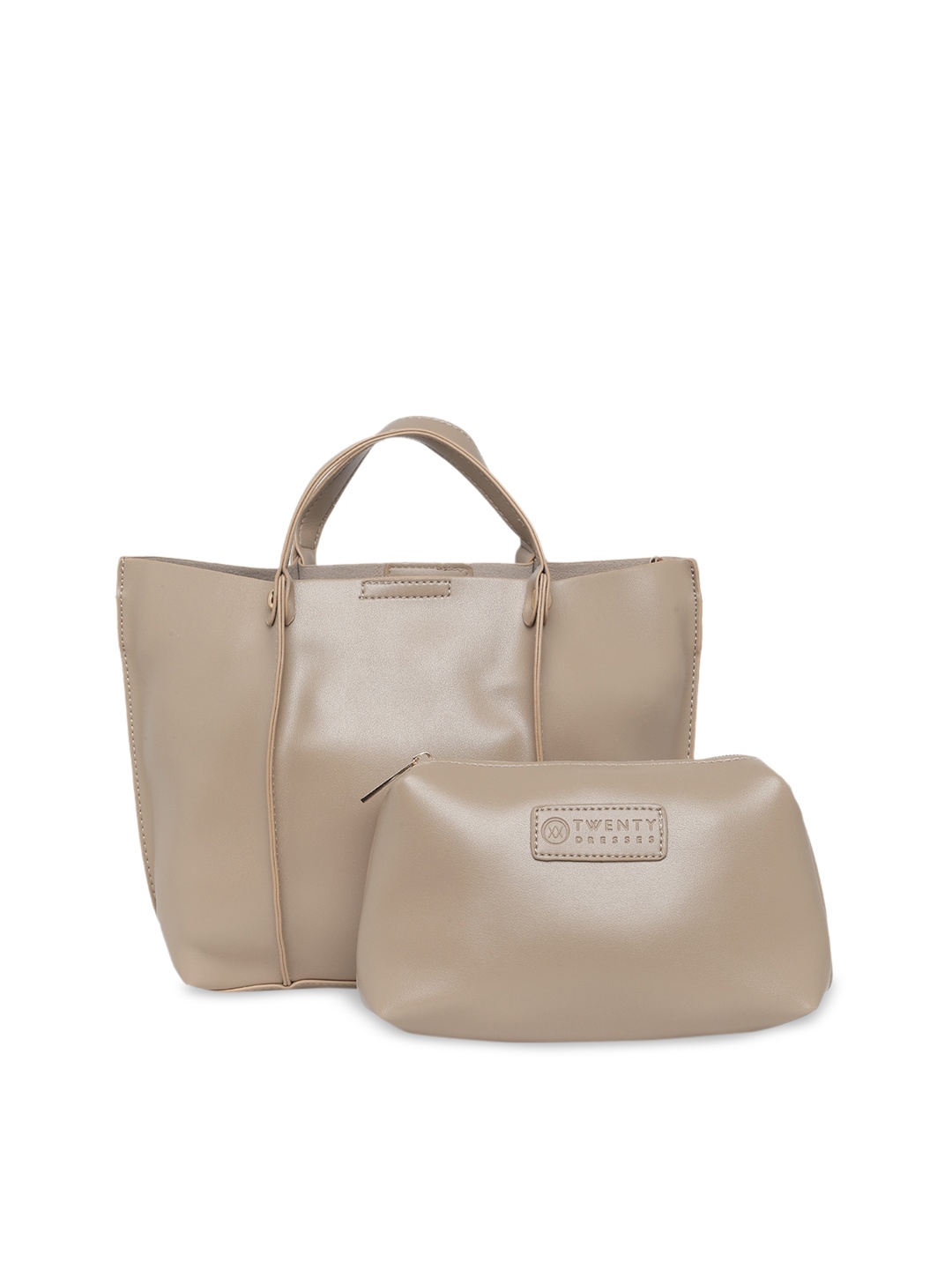 

20Dresses Beige Structured Handheld Bag