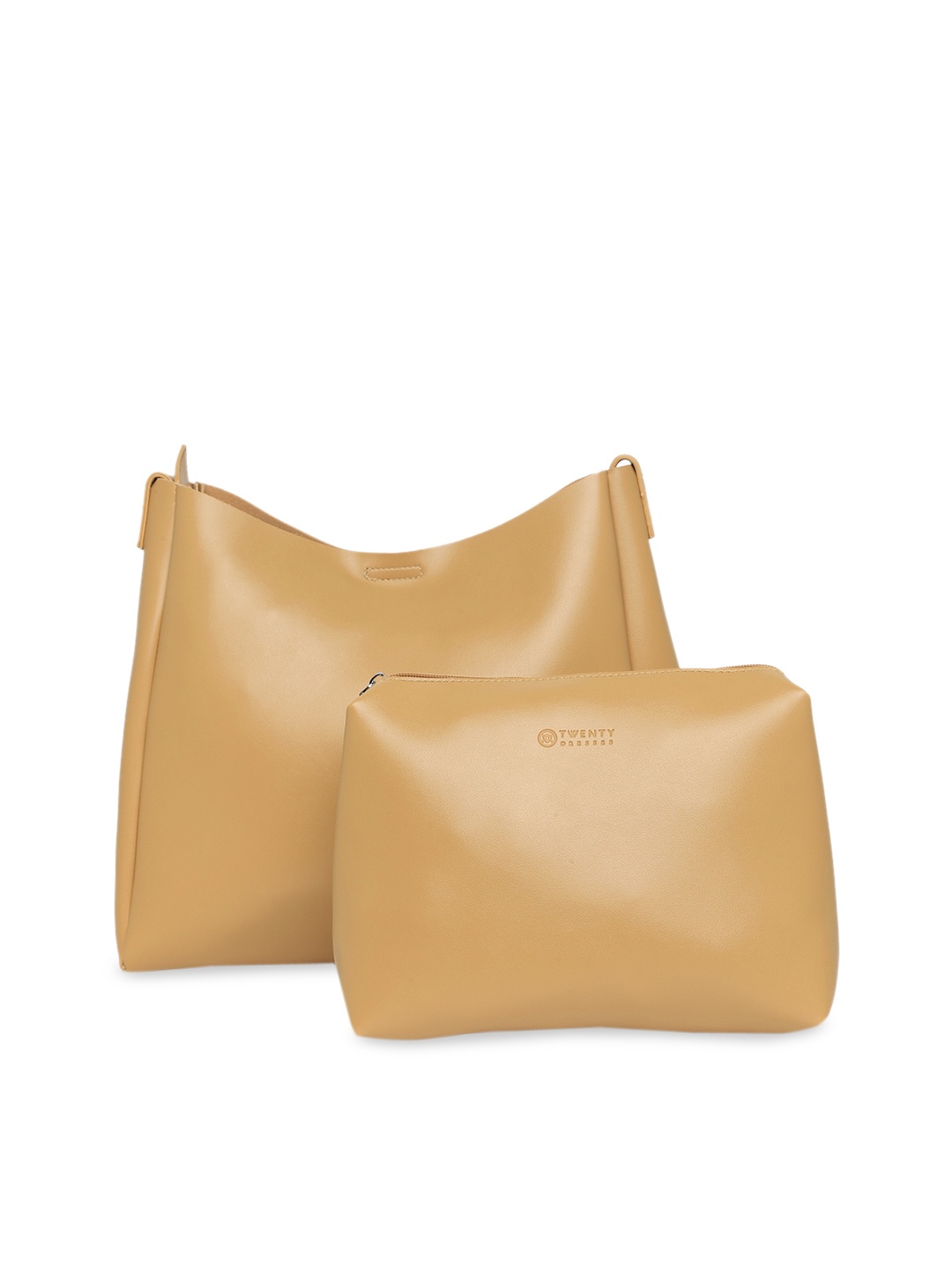 

20Dresses Mustard Yellow Structured Hobo Bag With Pouch