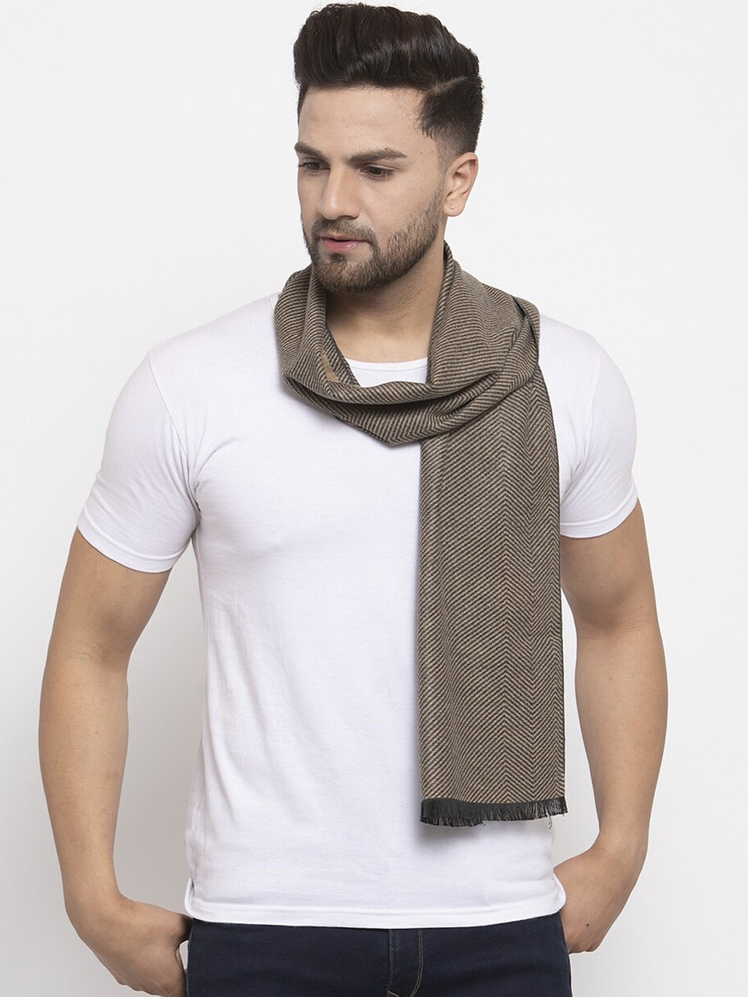 

Calvadoss Men Beige & Brown Printed Regular-Fit Mufflers