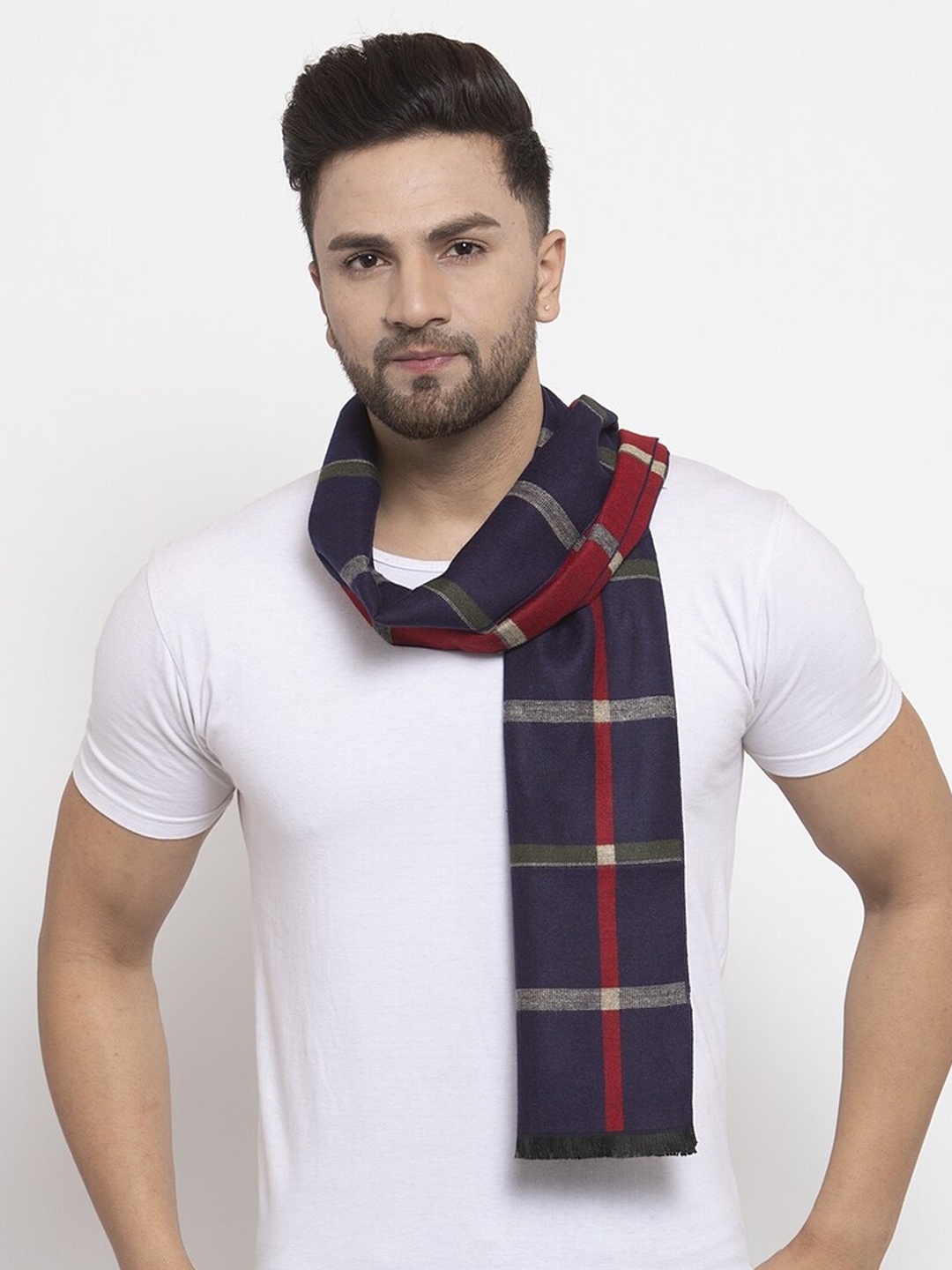 

Calvadoss Men Blue & Red Checked Regular-Fit Mufflers