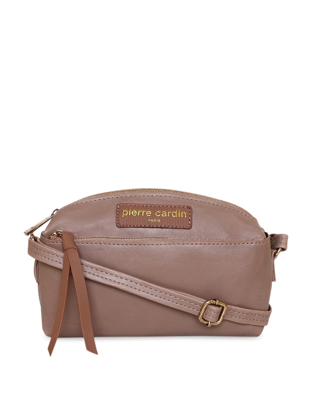 

pierre cardin Nude-Coloured PU Structured Sling Bag