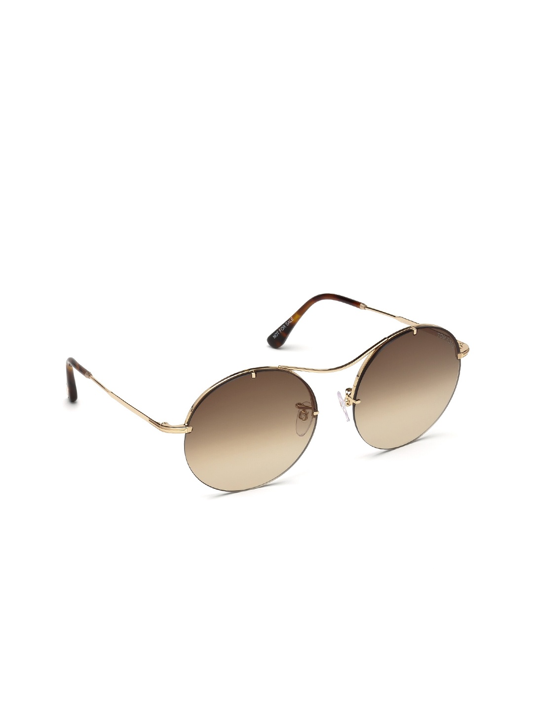 

Tom Ford Women Brown Lens & Gold-Toned Round Sunglasses - FT0565 58 28F-Rose