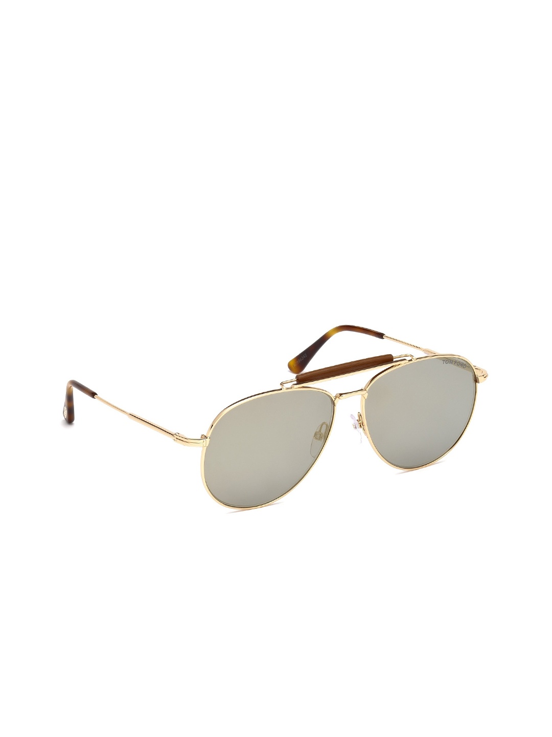 

Tom Ford Men Grey Lens & Gold-Toned Aviator Sunglasses - FT0536 60 28C-Rose