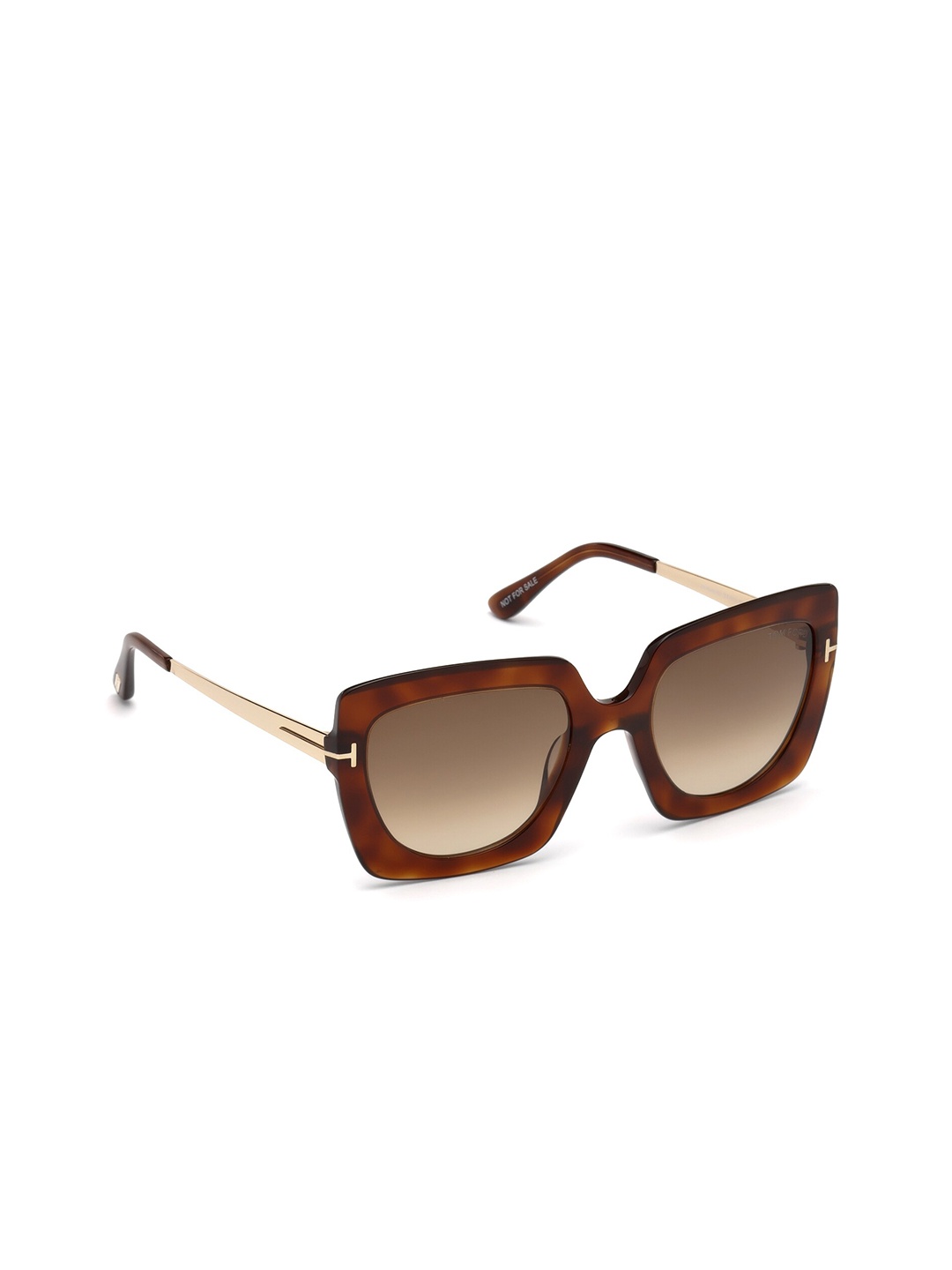 

Tom Ford Women Brown Lens & Gold-Toned Square Sunglasses - FT0610 53 53F-Brown