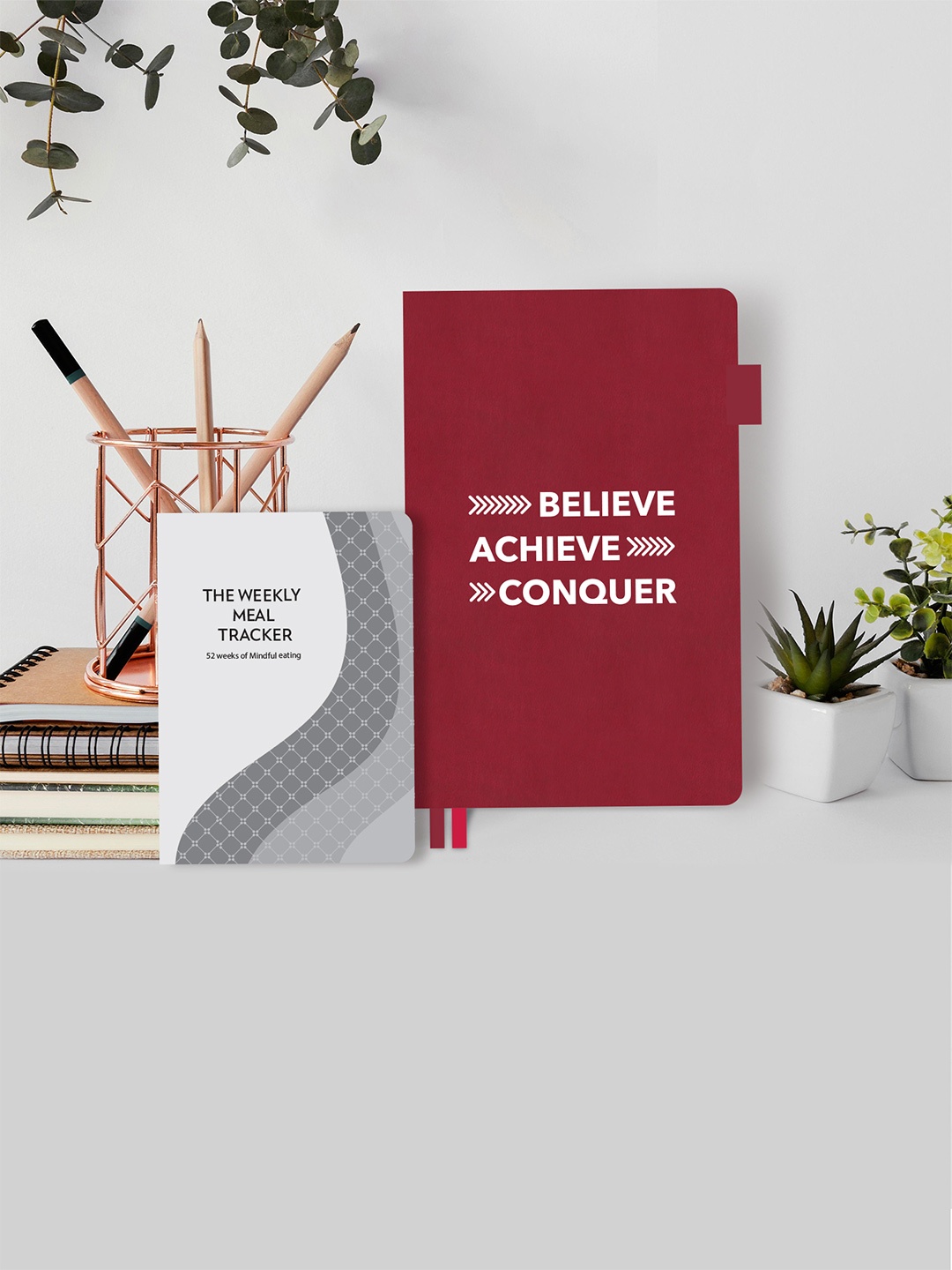 

Doodle Red & White Printed Undated Productivity Planner