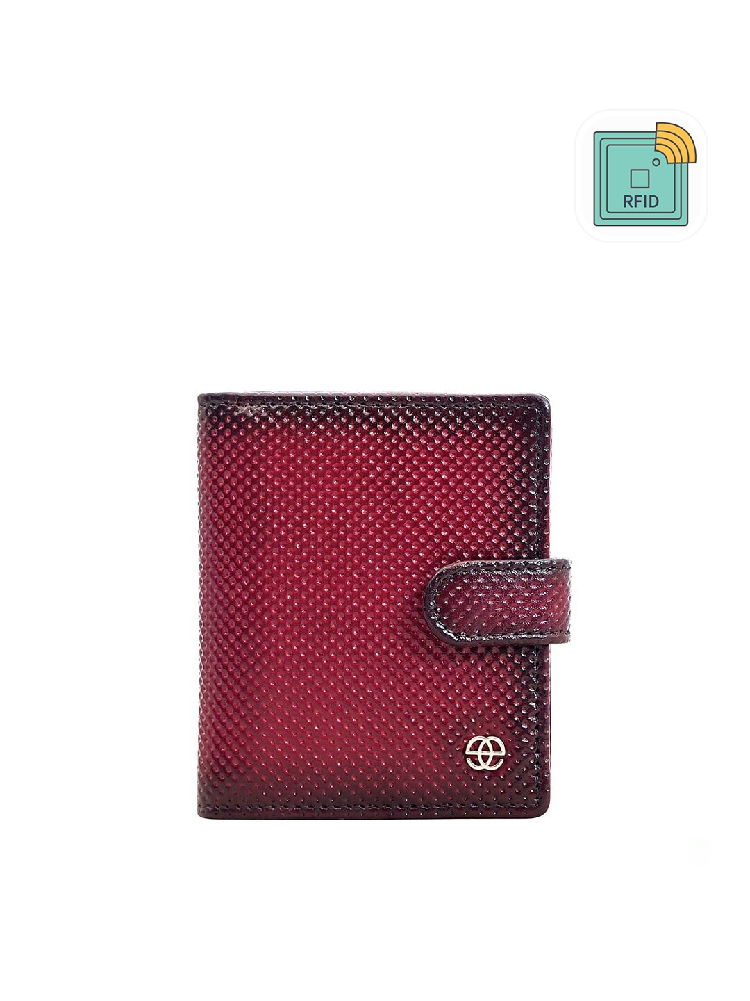 

Eske Men Maroon & Black Textured Leather Card Holder