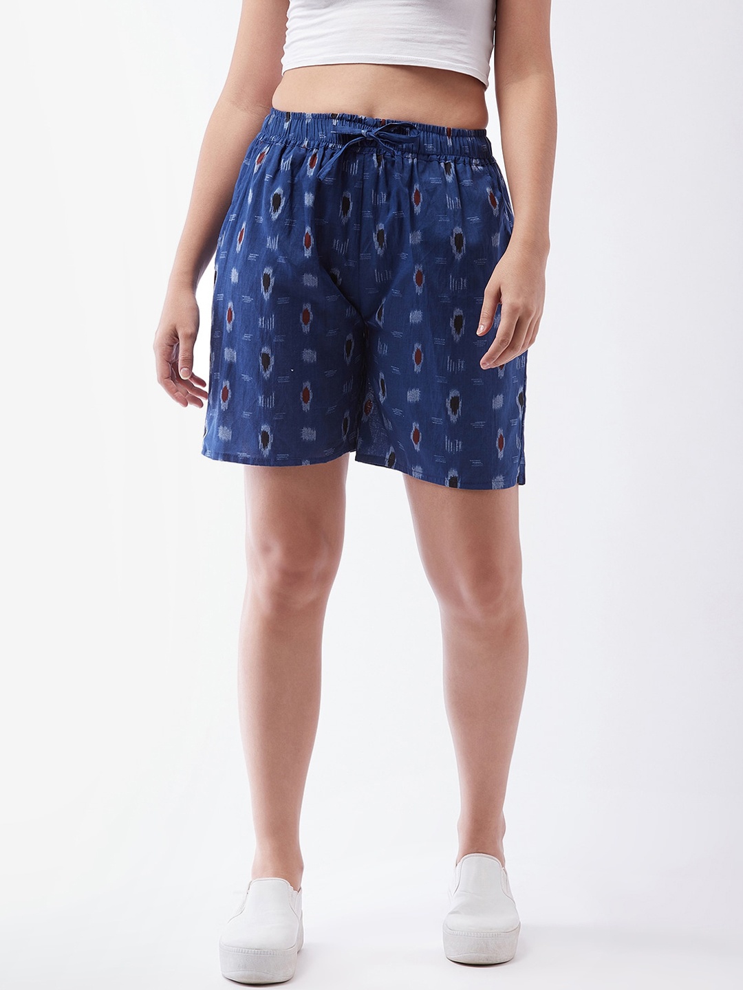 

InWeave Girls Navy Blue Printed Regular Shorts
