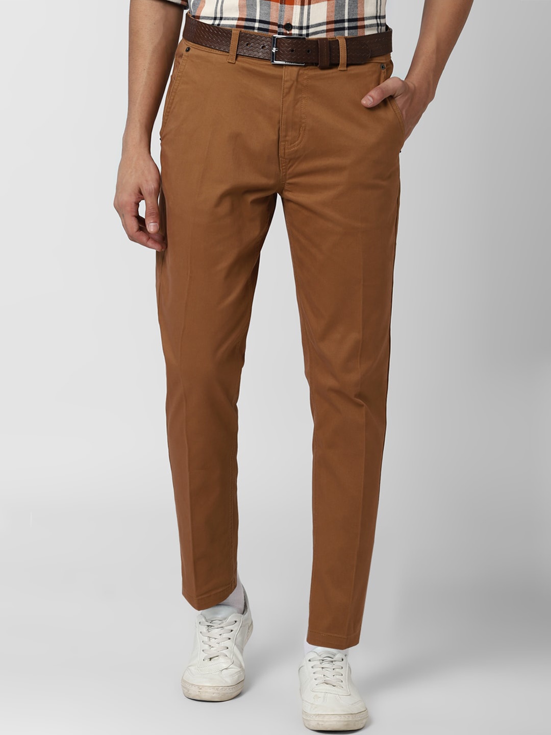 

Peter England Casuals Men Brown Trousers