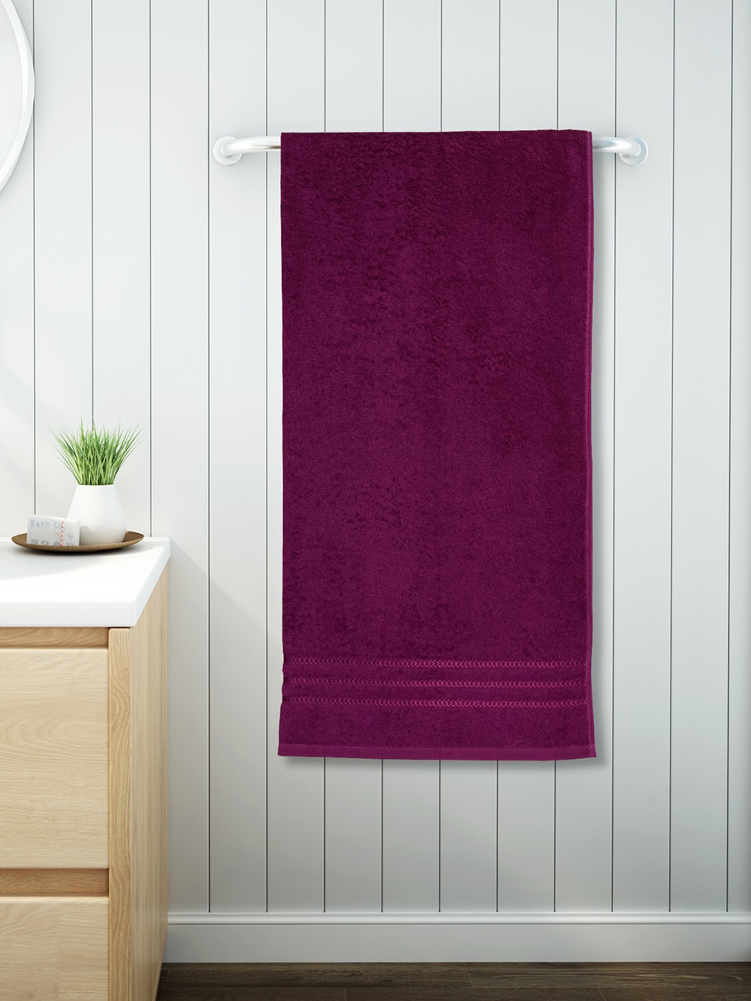 

Welspun Burgundy-Coloured Pure Cotton Quick Dry High Absorbency Large Bath Towel