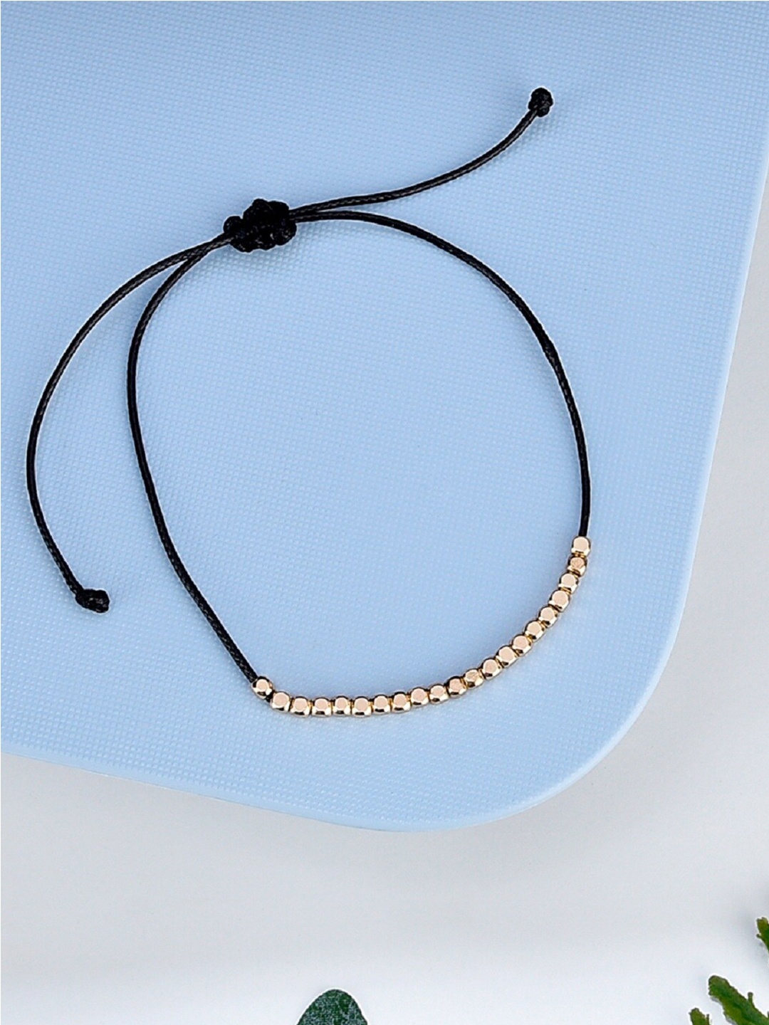 

Accessorize London Women Gold Beads Friendship Bracelet, Black