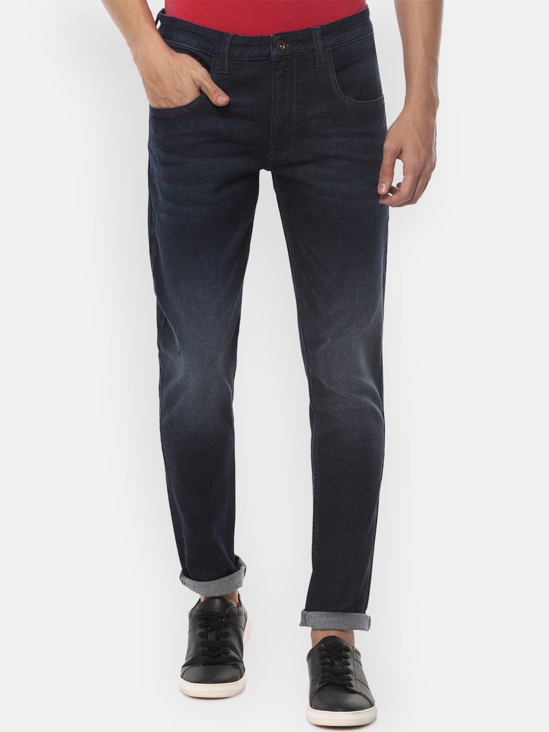 

VAN HEUSEN DENIM LABS Men Navy Blue Skinny Fit Light Fade Jeans