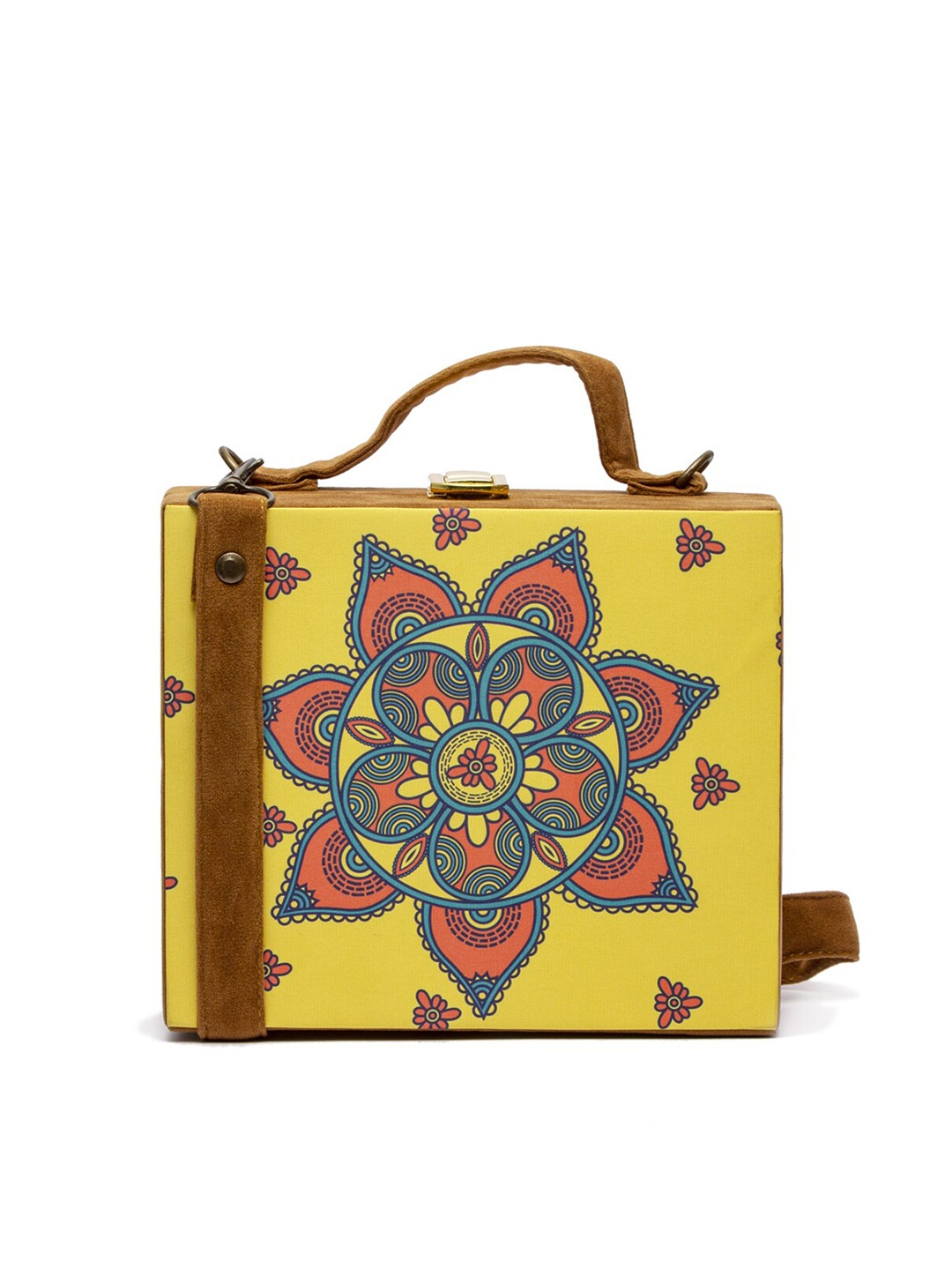 

ARTFLYCK Ethnic Motifs Printed Sling Bag, Yellow