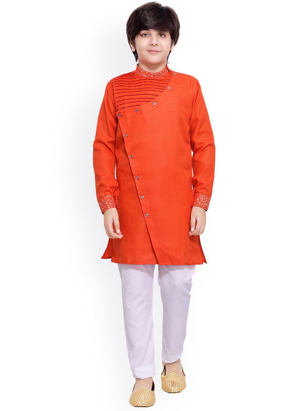 

Jeetethnics Boys Orange & White Regular Kurta with Pyjamas