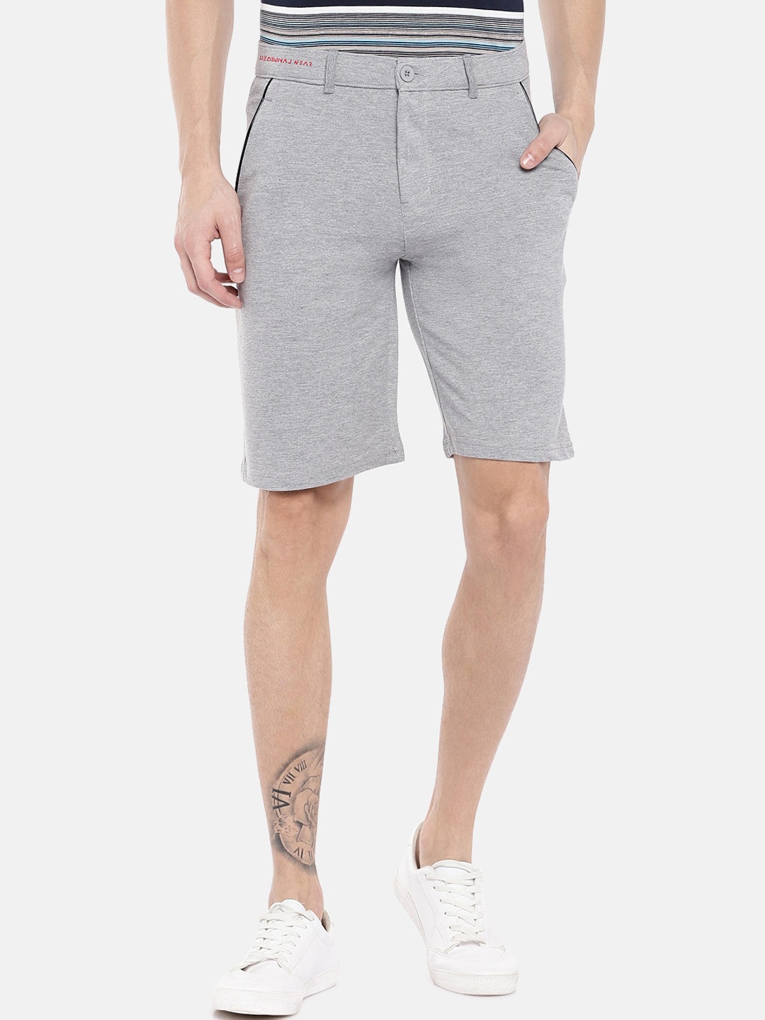 

Sweet Dreams Men Grey Melange Cotton Shorts