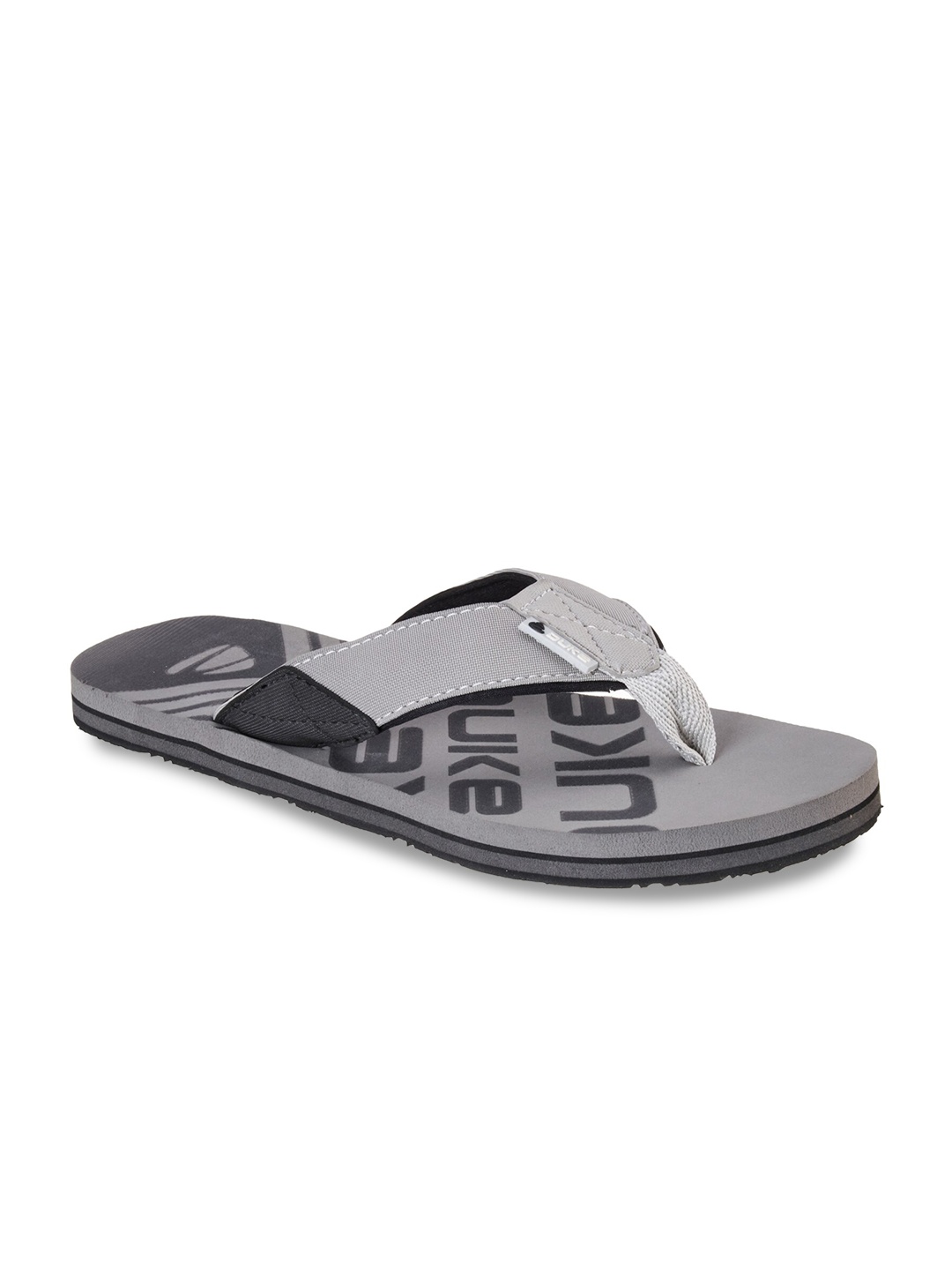 

Duke Men Grey & Black Printed Slip-On