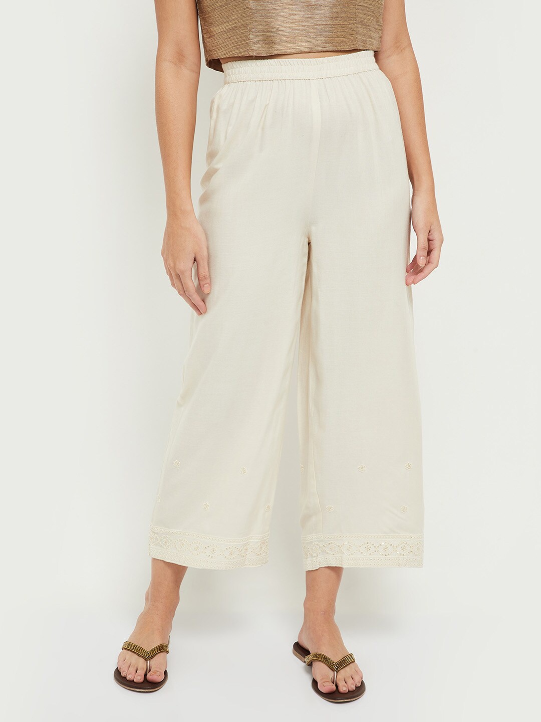 

max Women Off White Palazzos