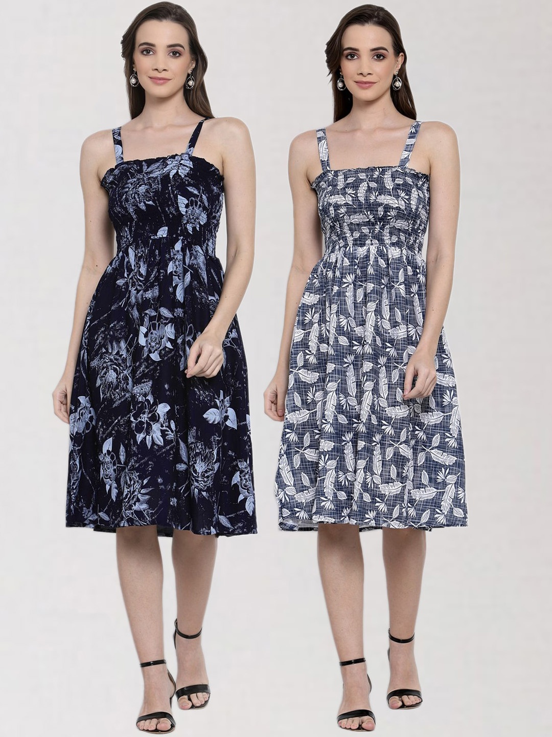 

KLOTTHE Woman Pack of 2 Multicoloured Floral Dress, Multi