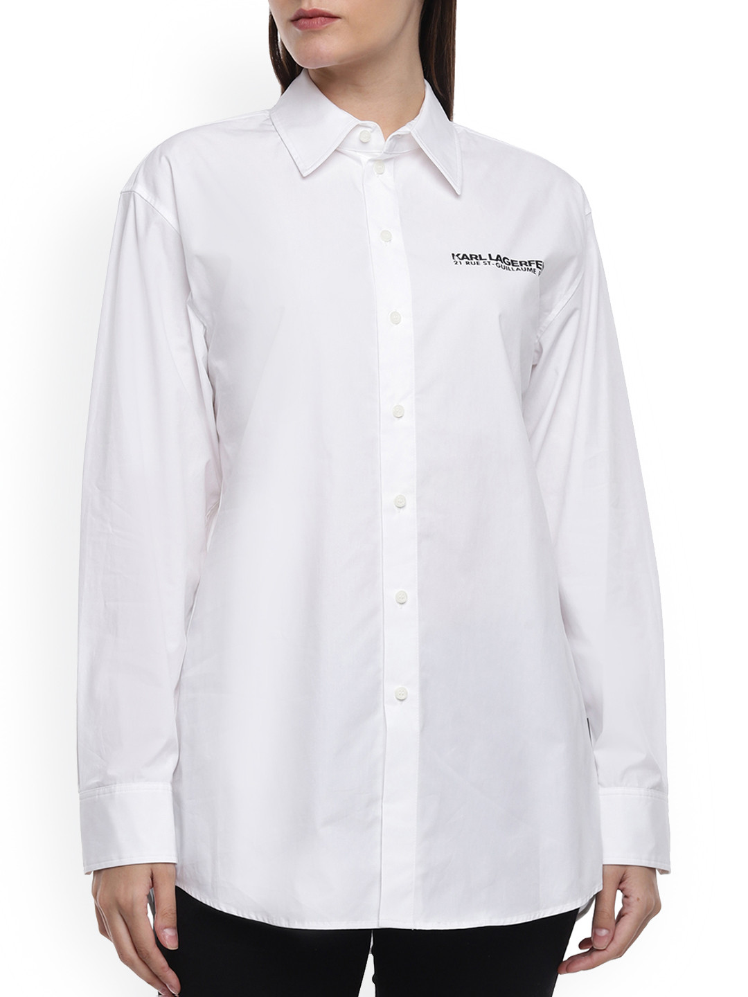 

Karl Lagerfeld Women White Back Print Shirt