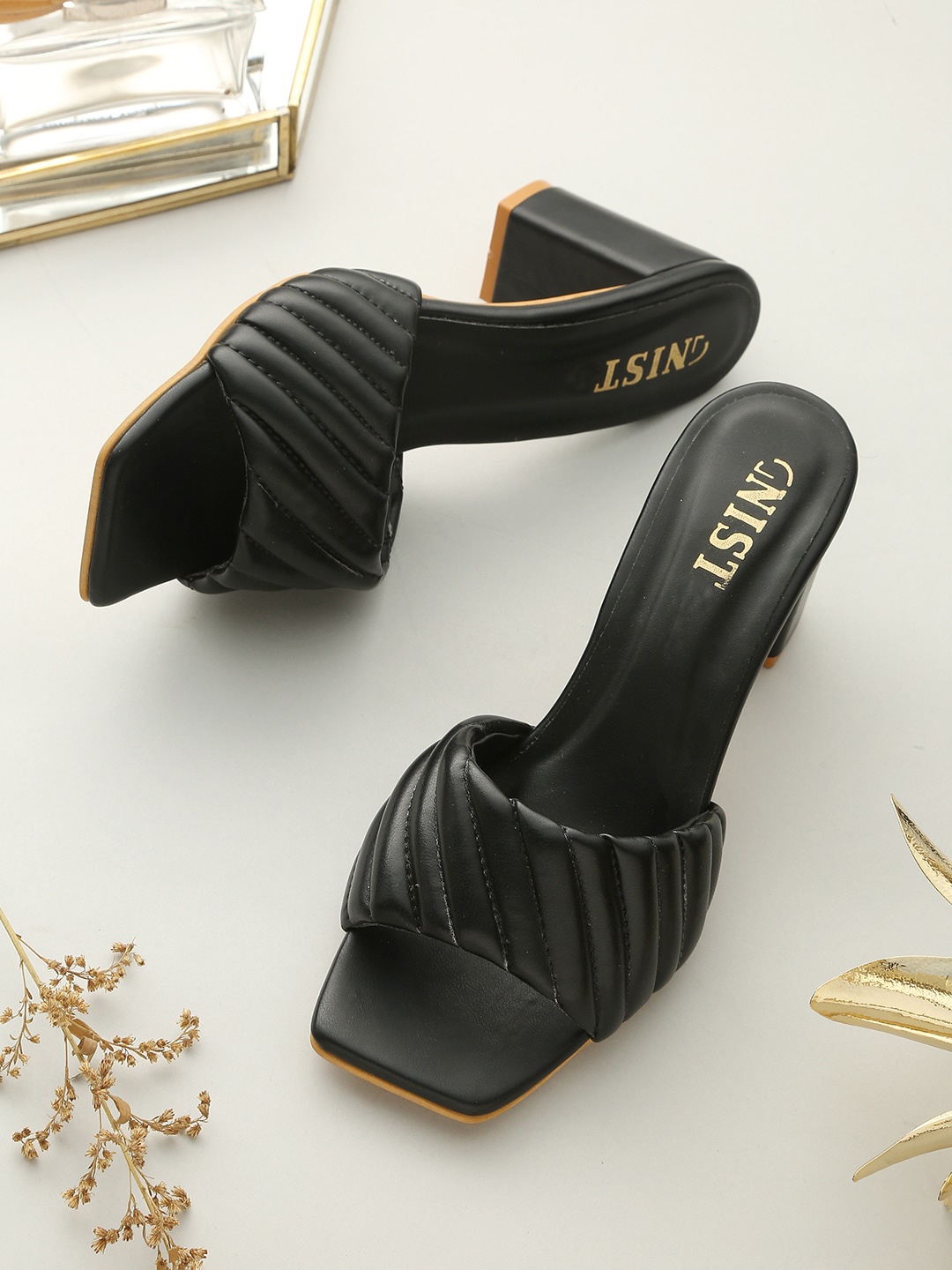 

GNIST Black Striped Block Mules