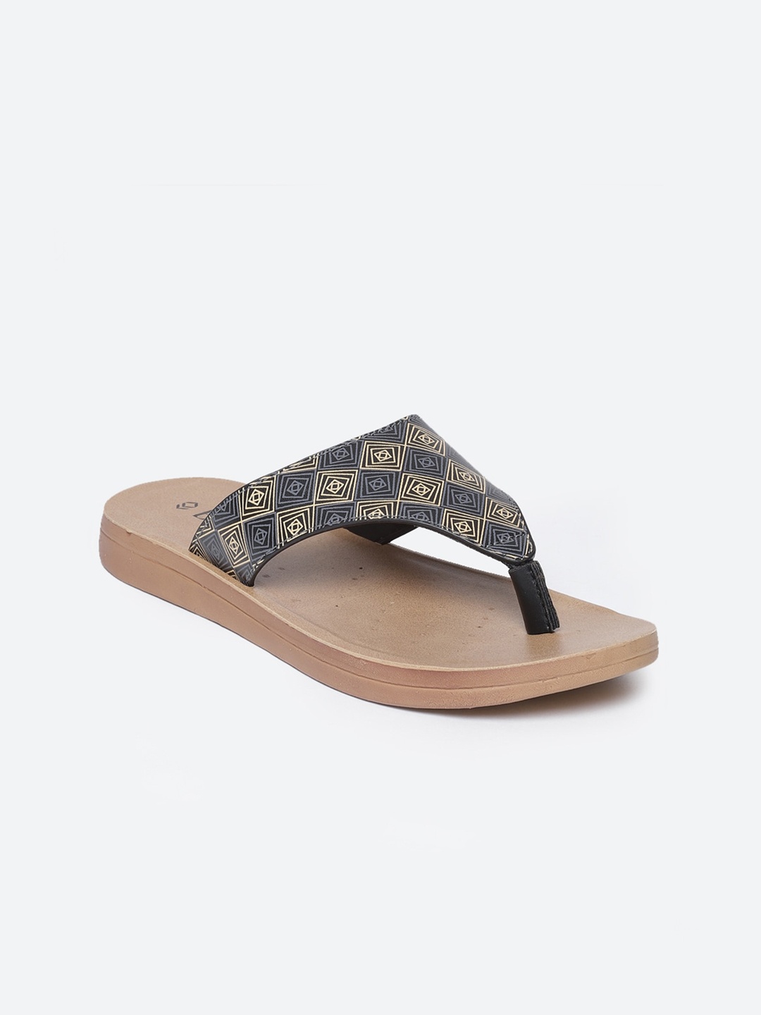 

Biba Women Blue & Yellow Printed T-Strap Flats