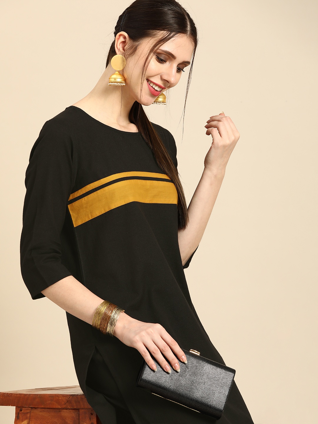 

Anouk Women Black Kurta with Trousers