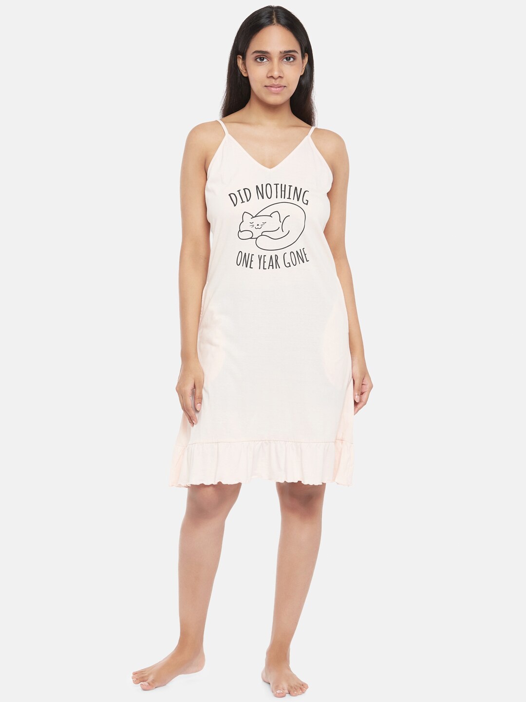 

People Off White Printed Pure Cotton Nightdress