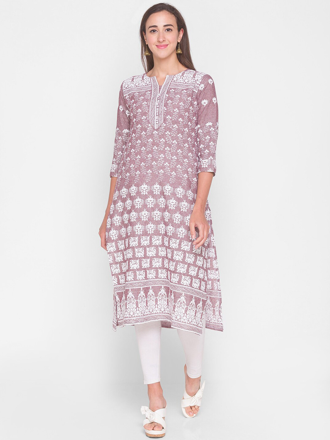 

ZOLA Women Purple Floral Printed Cotton Kurta