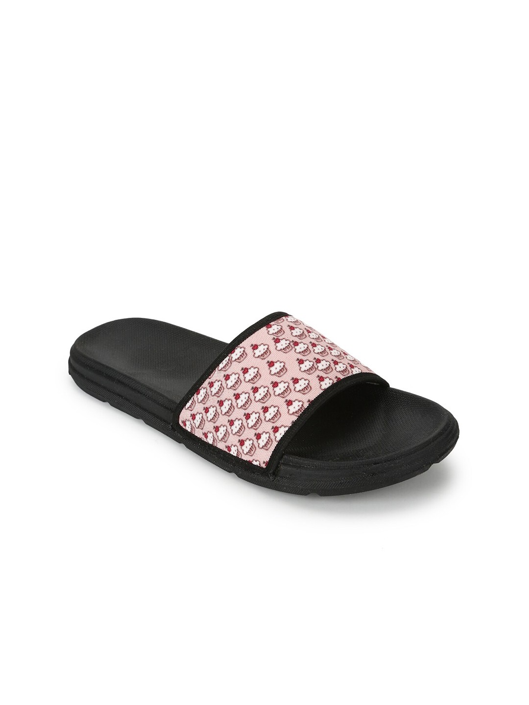 

FF FUNKFEETS Unisex Pink & White Printed Sliders
