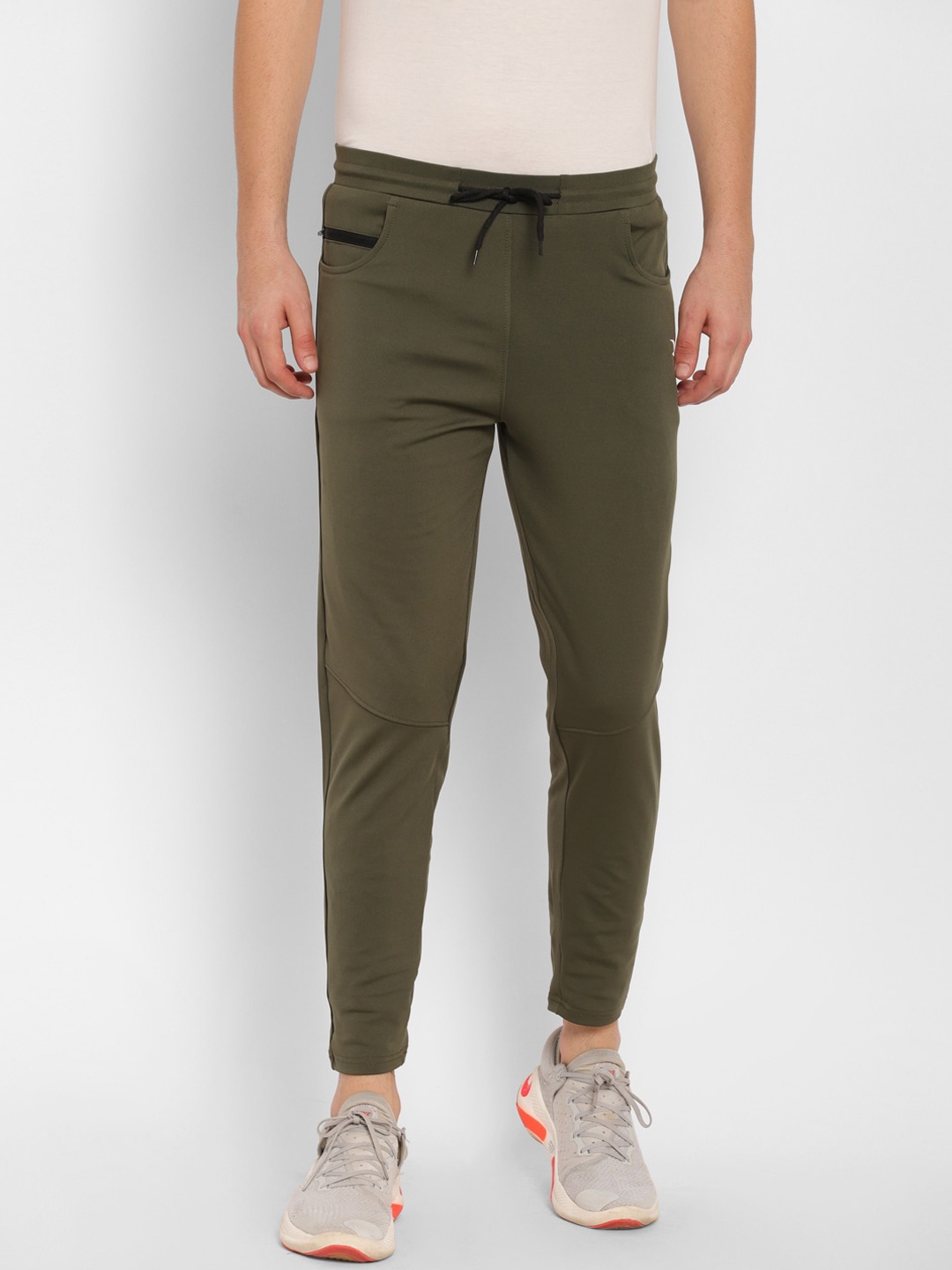 

cape canary Men Olive Green Cotton Lycra Solid Slim-Fit Jogger Pants
