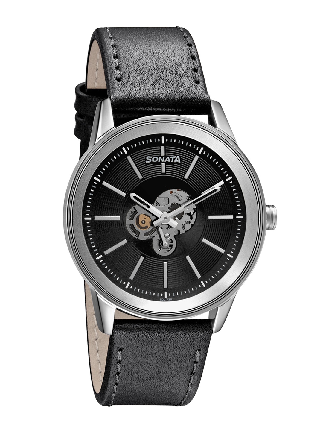 

Sonata Men Black Brass Dial & Black Leather Straps Analogue Watch - 7133SL03-Black
