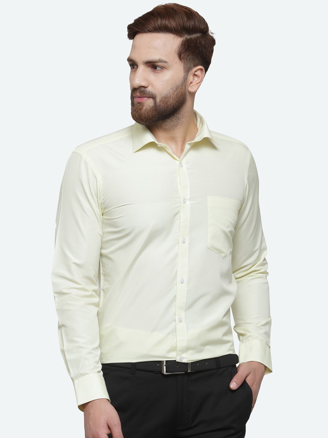 

RG DESIGNERS Men Yellow Slim Fit Opaque Formal Shirt