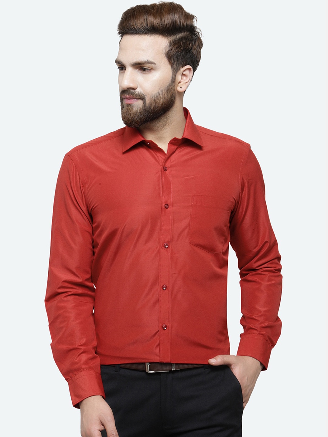 

RG DESIGNERS Men Red Slim Fit Opaque Formal Shirt