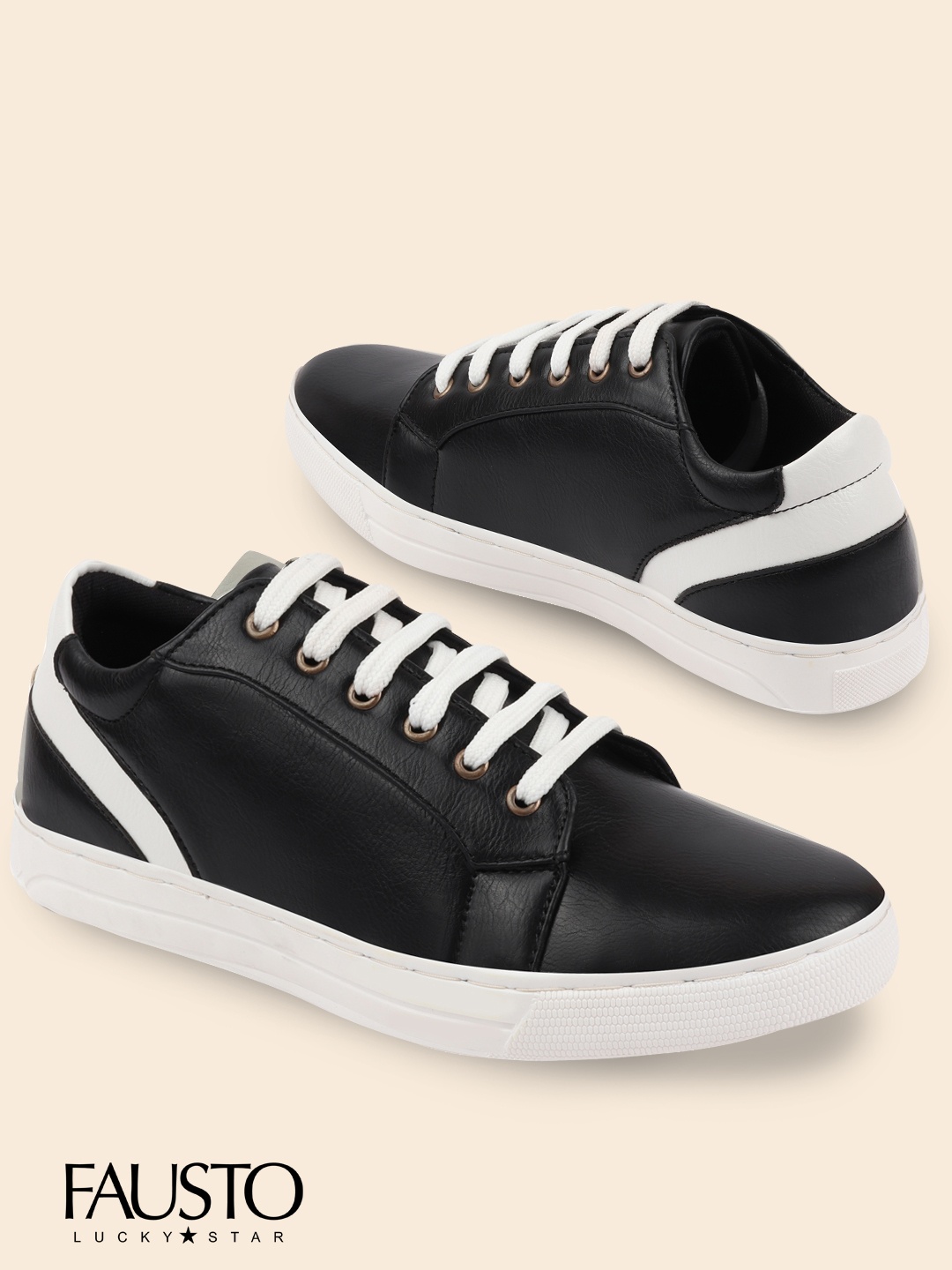 

FAUSTO Men Black PU Sneakers