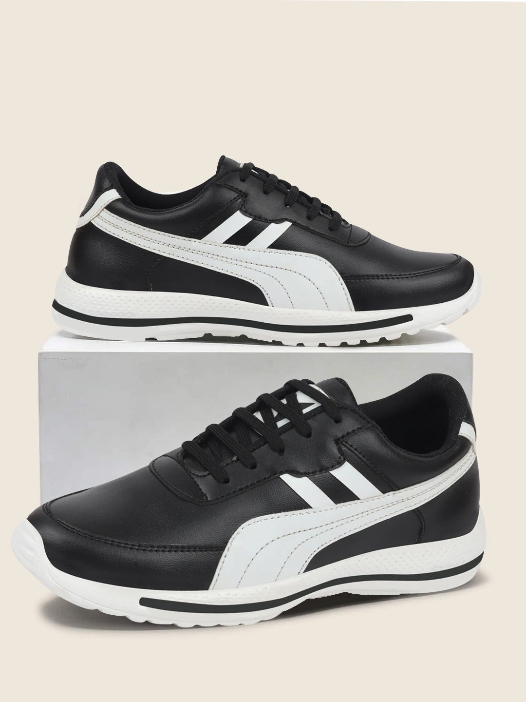 

FAUSTO Men Black Colourblocked PU Sneakers