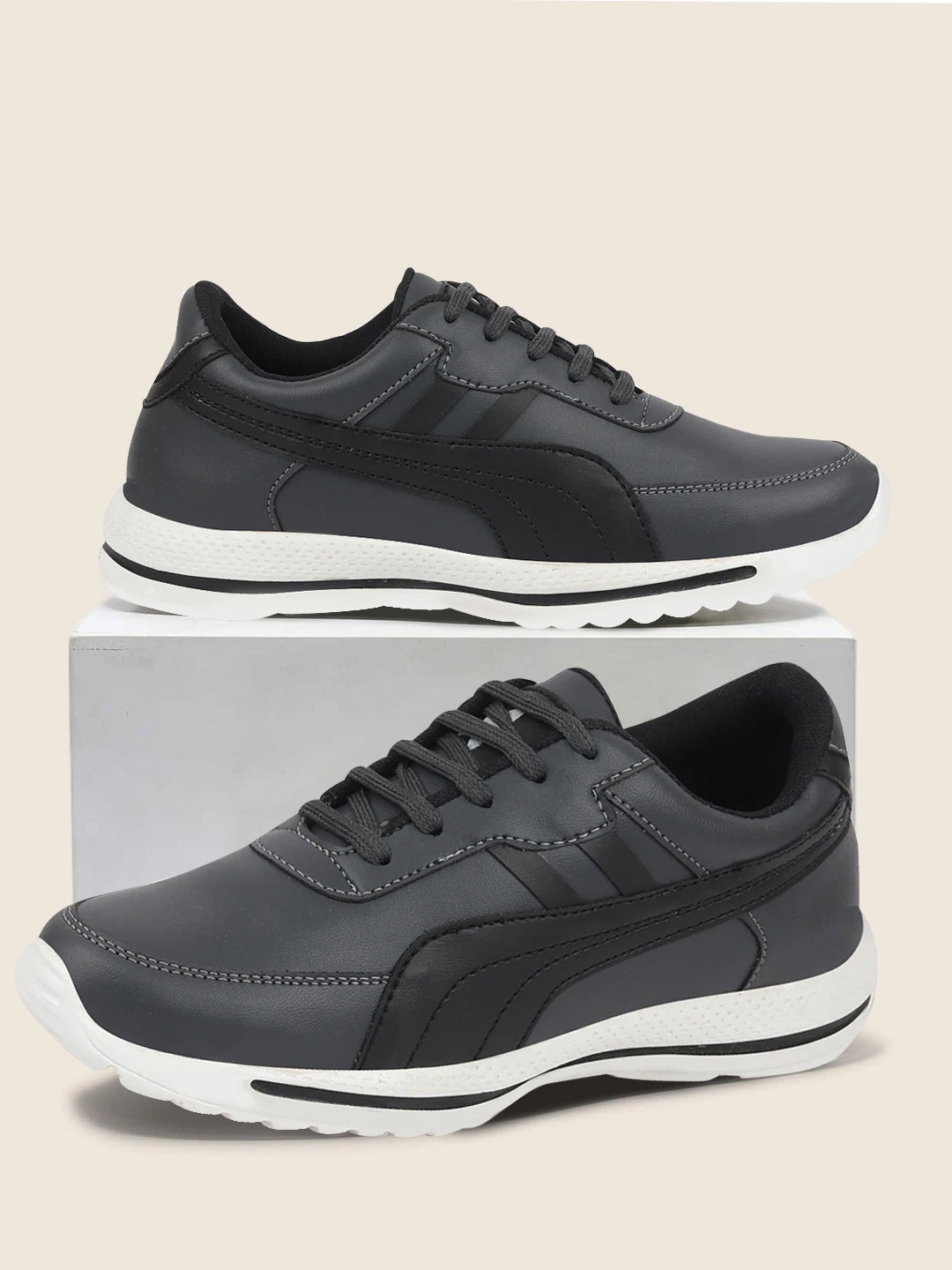 

FAUSTO Men Grey PU Sneakers