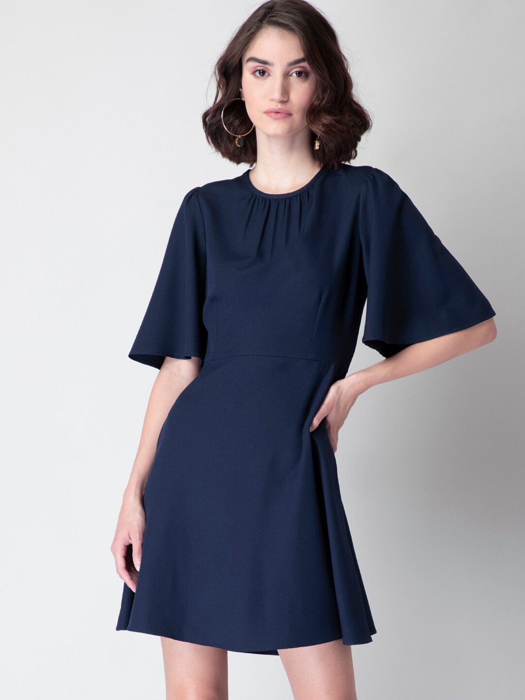 

FabAlley Blue Crepe Dress