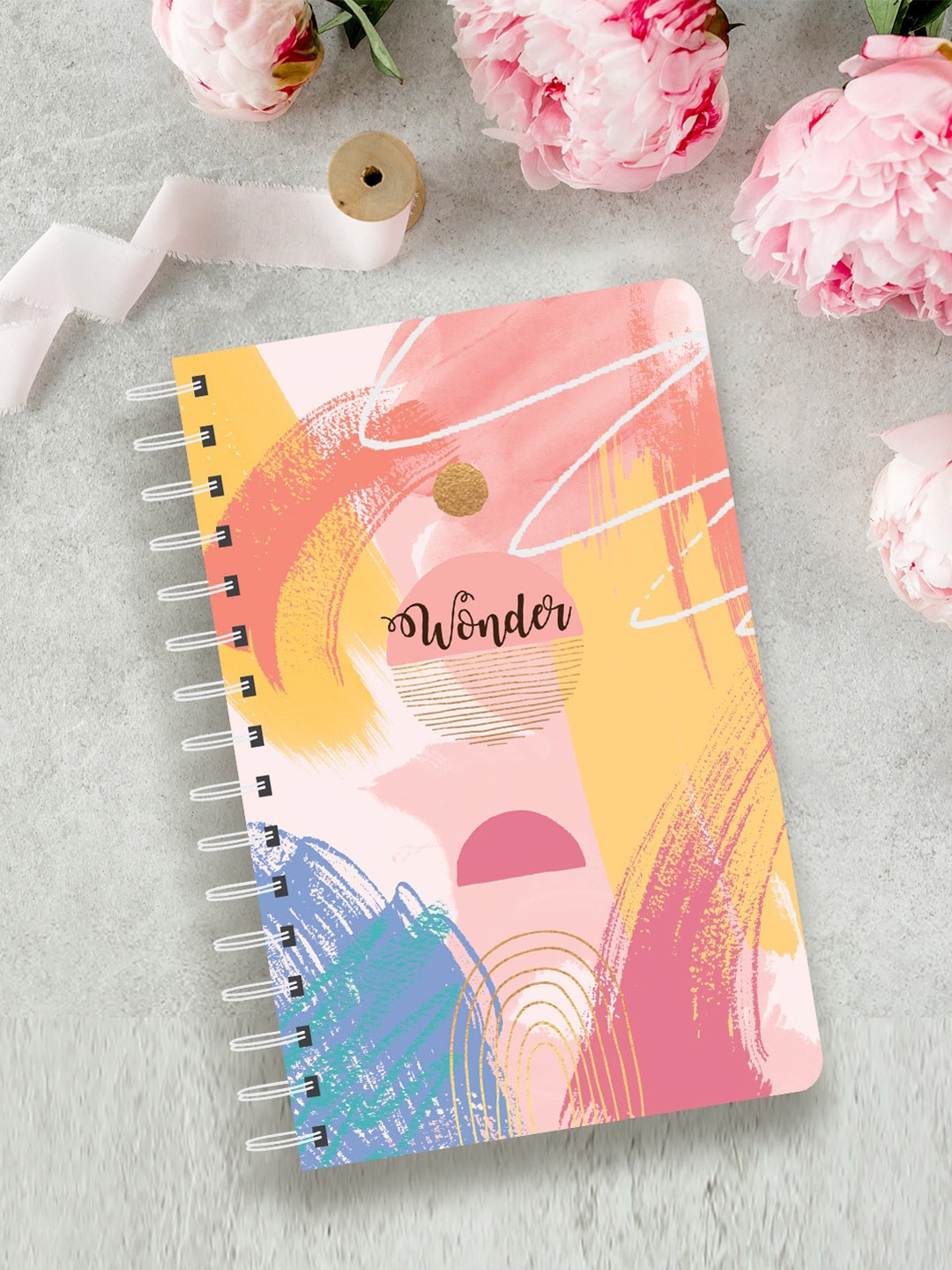 

Doodle Yellow & Blue Printed Undated Planner