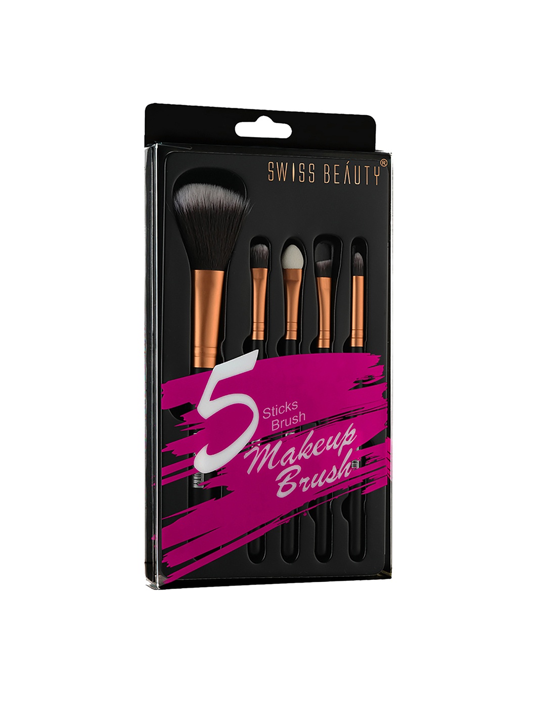 

SWISS BEAUTY Set of 5 Makeup Brushes - Golden, Gold