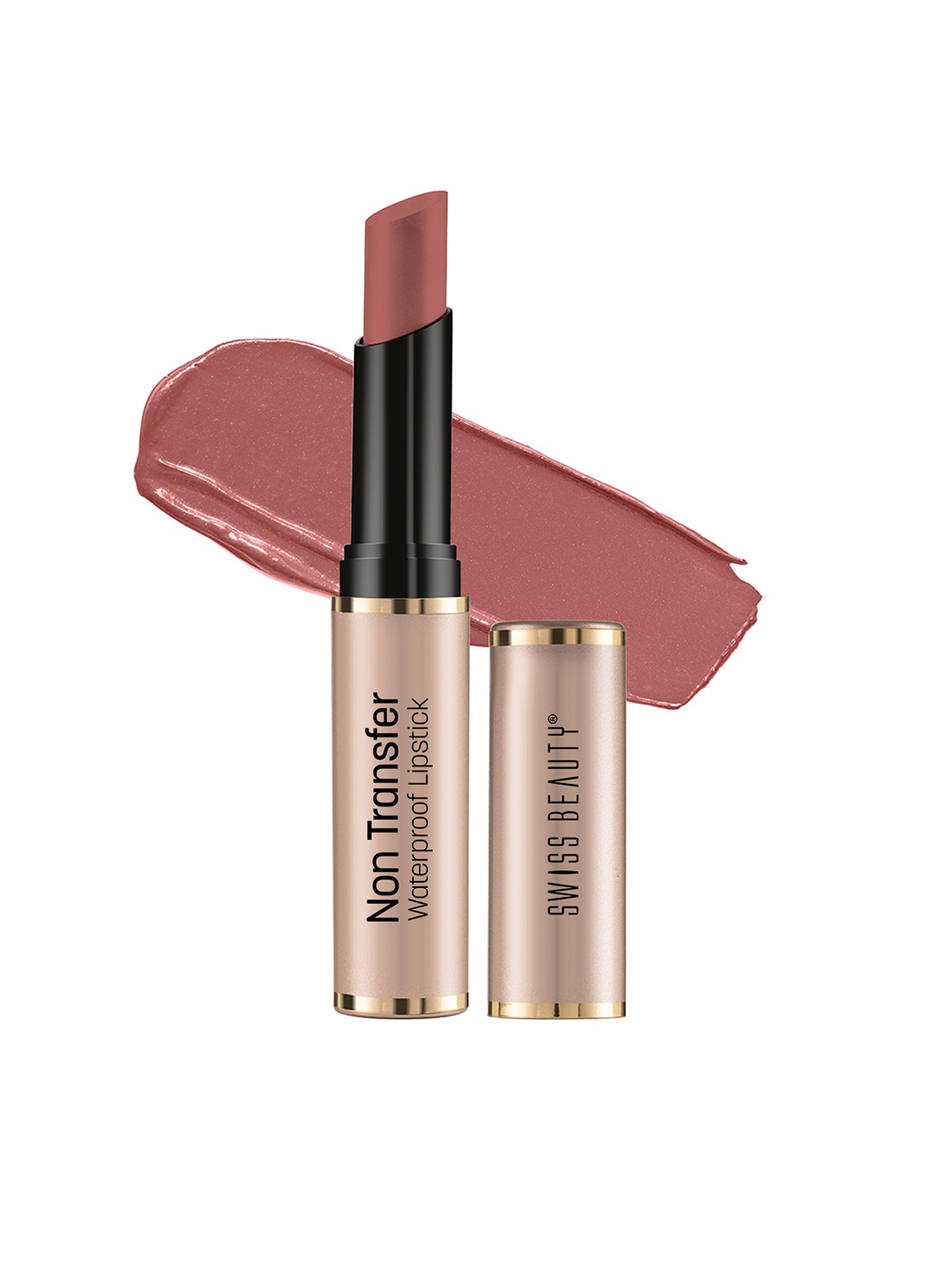 

SWISS BEAUTY Non Transfer Water Proof Lipstick- Bare 415, Nude