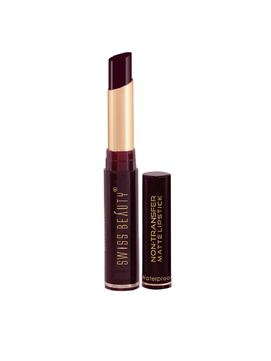 

SWISS BEAUTY Non-Transfer Matte Lipstick - Naked 24, Burgundy
