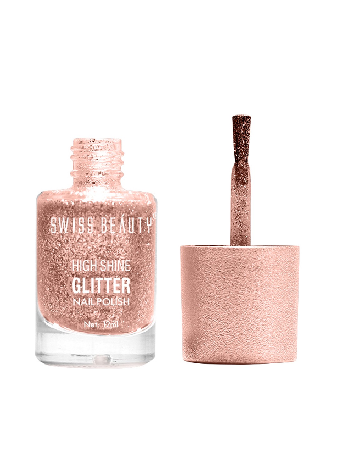 

SWISS BEAUTY High Shine Glitter Nail Polish-4, Rose gold