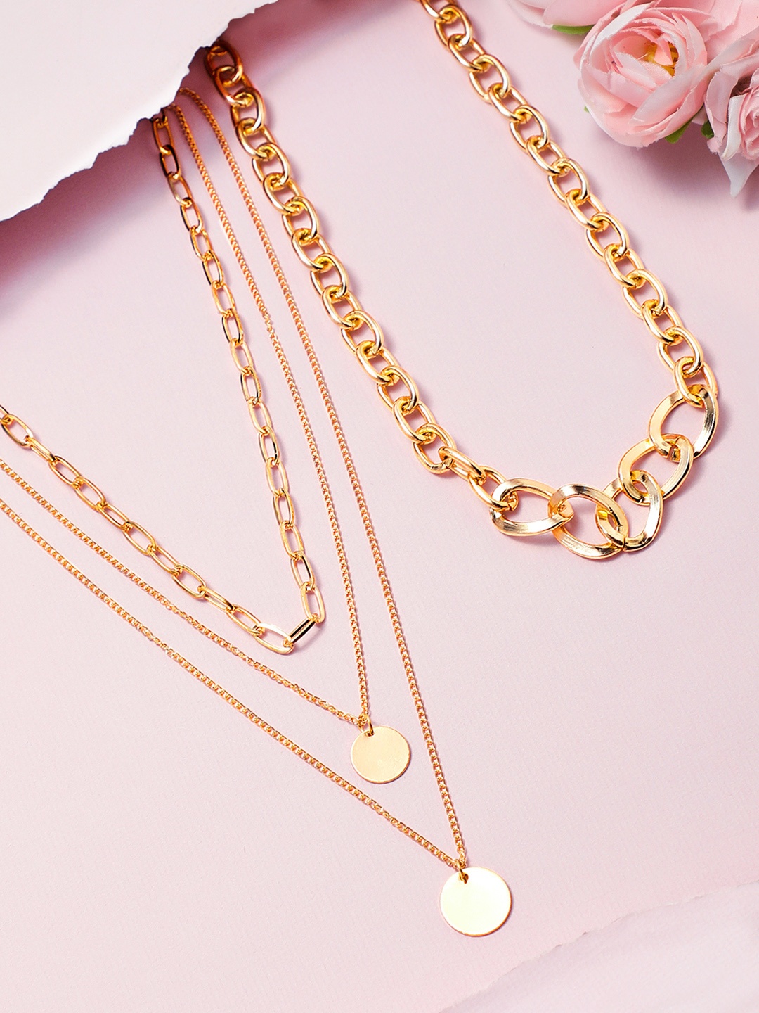 

TOKYO TALKIES X rubans FASHION ACCESSORIES Set of 2 Gold-Toned Gold-Plated Necklaces