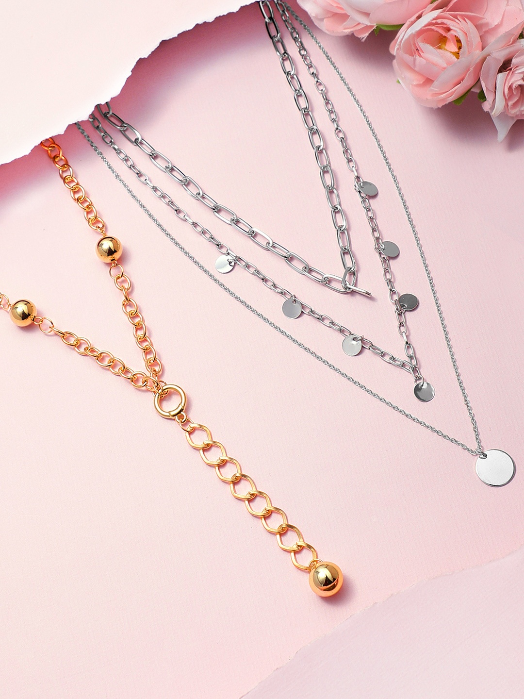 

TOKYO TALKIES X rubans FASHION ACCESSORIES Set of 2 Gold-Toned & Silver-Toned Necklaces