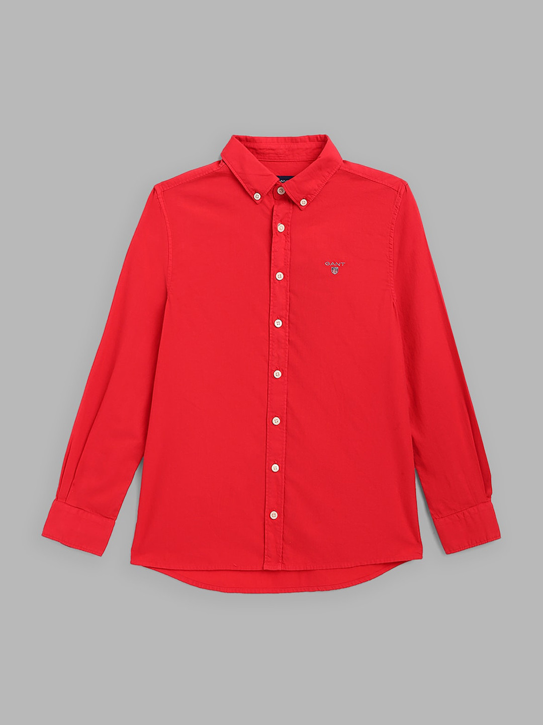 

GANT Kids Slim Fit Button Down Casual Shirts, Red