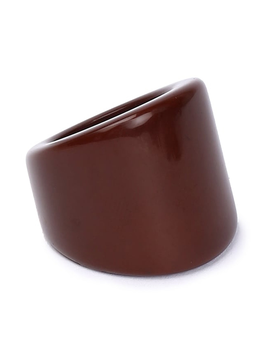 

FOREVER 21 Women Coffee Brown Solid Resin Finger Ring