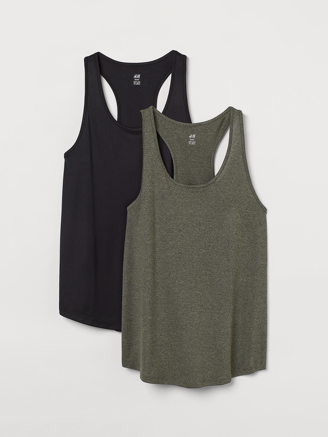 

H&M Black & Green 2-Pack Sports Vest Tops