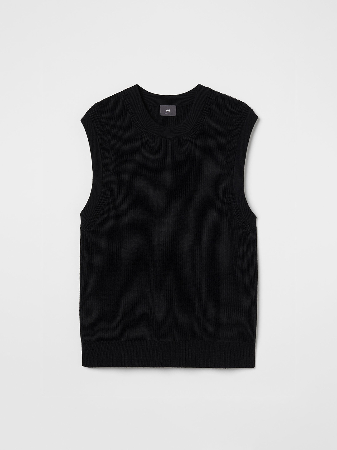 

H&M Men Black Regular Fit Sweater Vest