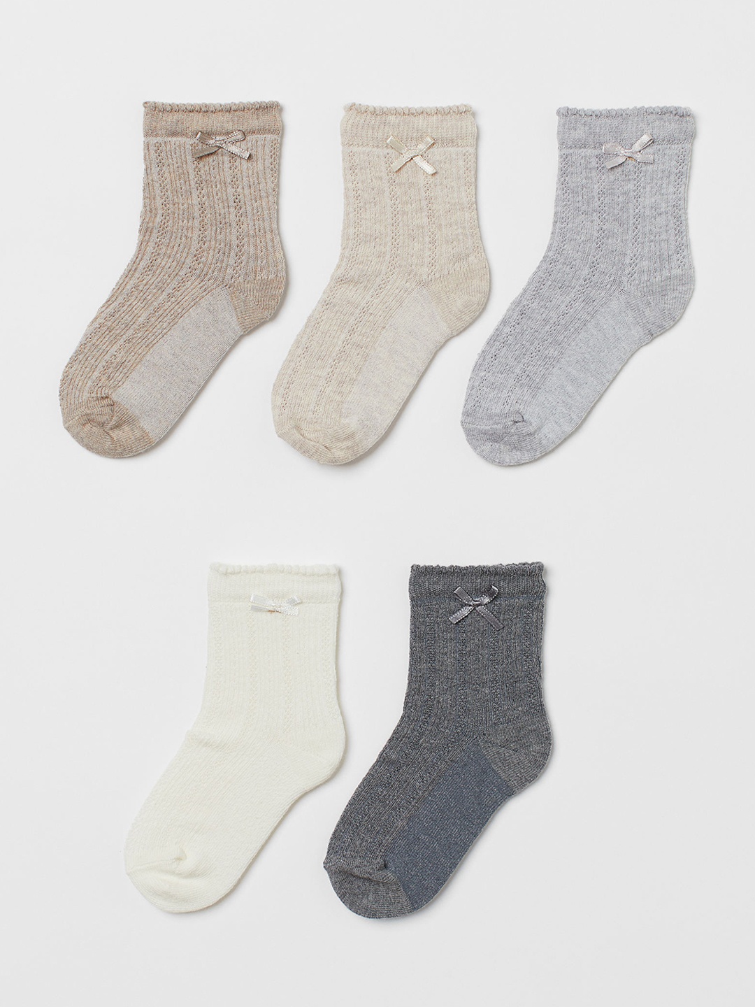 

H&M Girls White & Grey 5-Pack Socks