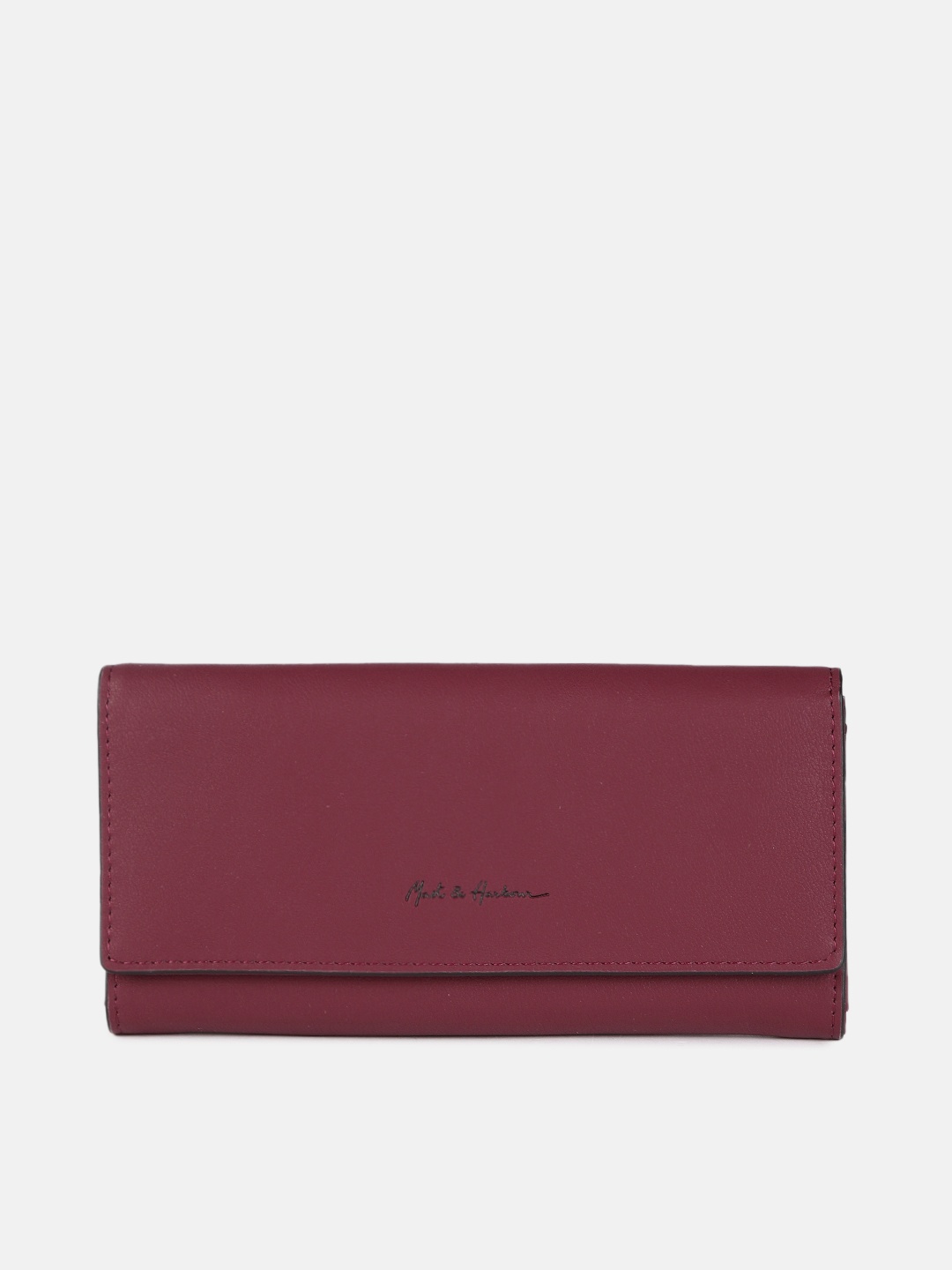 

Mast & Harbour Women Burgundy PU Envelope Wallet