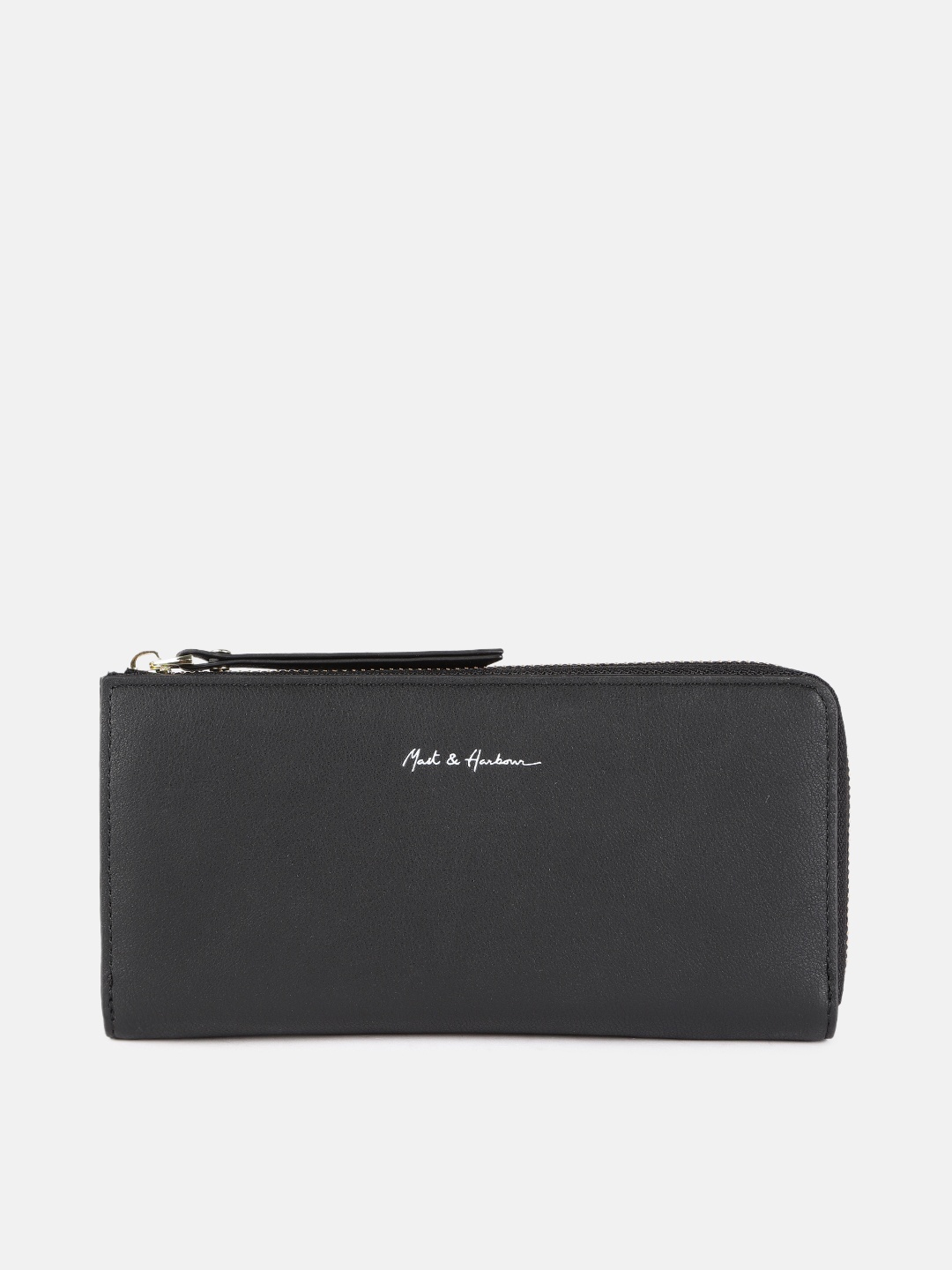 

Mast & Harbour Women Black PU Zip Around Wallet